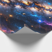 Saturn Deep Space Premium Folierung Geschenkpapier (Ecke)