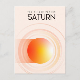 Saturn - Der beringte Planet Weltraum-Kunst. Postkarte