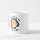 Saturn, der den Sonnenplaneten auf den Kopf gestel Kaffeetasse (Vorderseite Links)