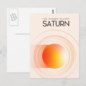 Saturn - Die Ringed Planet Space Art. Postkarte (Vorne/Hinten)