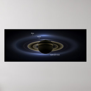 Saturn-Eklipse 3 - beschriftet Poster