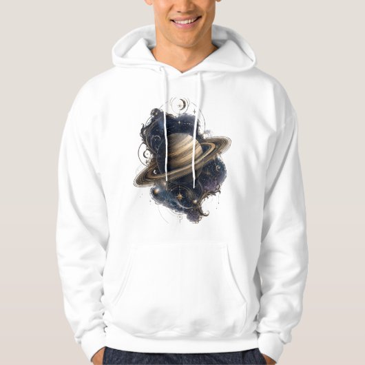 Saturn Golden Rings Celestial Pullover Hoodie | Vi (Vorderseite)