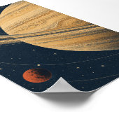 Saturn in Ocker-Kunstprint Poster (Ecke)