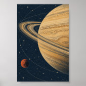 Saturn in Ocker-Kunstprint Poster (Vorne)