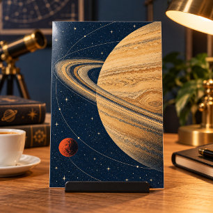 Saturn in Ocker-Kunstprint Poster