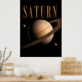 Saturn Luxus-Weltraum-Editorialgrafik  Poster (Küche)