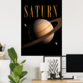 Saturn Luxus-Weltraum-Editorialgrafik  Poster (Heimbüro)
