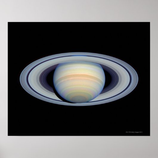 Saturn mit Ringen im weitesten Winkel zur Erde Poster (Vorne)