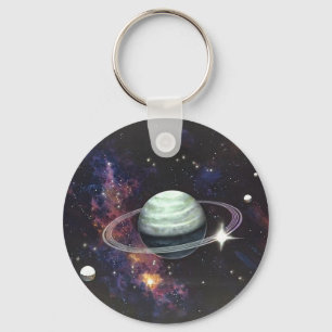 Saturn mit Ringen Schlüsselanhänger