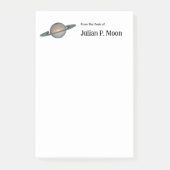 Saturn mit Ringen Weltraum Personalisiert Post-it Klebezettel (Vorderseite)