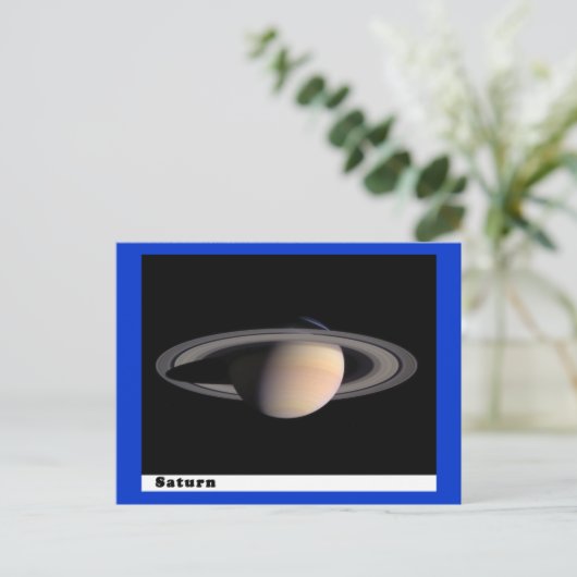 Saturn mit Rings Postkarte (Stehend Vorderseite)
