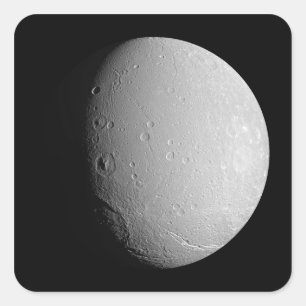 Saturn Mond Dione 2 Quadratischer Aufkleber