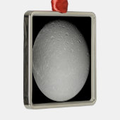 Saturn Mond Dione Silbernes Ornament (Rechts)