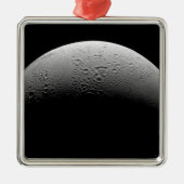Saturn-Mond-Enceladus 5 Silbernes Ornament (Vorne)