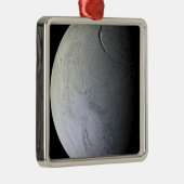 Saturn Mond Enceladus Silbernes Ornament (Rechts)