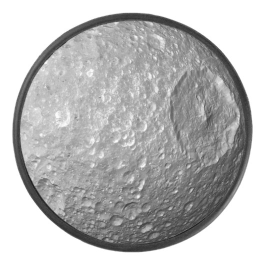 Saturn Moon Mimas Eishockey Puck (Vorderseite)