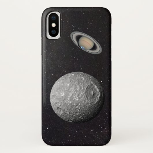 Saturn Moon Mimas Starry Sky Case-Mate iPhone Hülle (Rückseite)