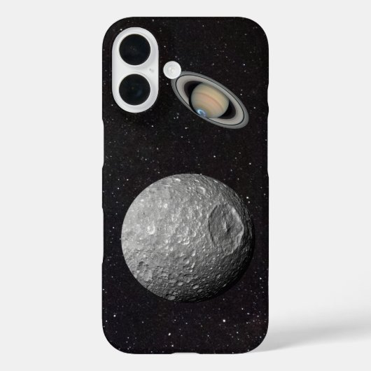 Saturn Moon Mimas Starry Sky Case-Mate iPhone Hülle (Rückseite)