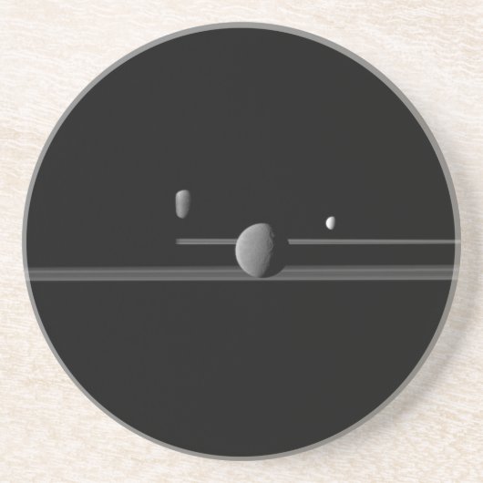 Saturn Moons Sandstone-Untersetzer Getränkeuntersetzer (Vorne)