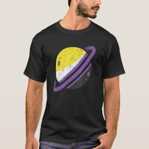 Saturn Nichtbinäre Flag LGBT Gleichstellungsagentu T-Shirt