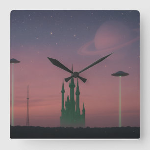 Saturn Paradies Quadratische Wanduhr