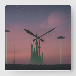 Saturn Paradies Quadratische Wanduhr