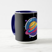 Saturn Planet Coffee Mug – Cosmic Design for Space Tasse (Vorderseite Links)