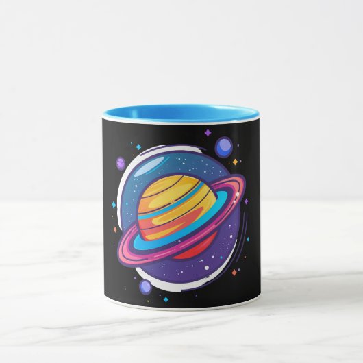 Saturn Planet Coffee Mug – Cosmic Design for Space Tasse (Zentrum)