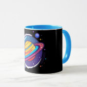 Saturn Planet Coffee Mug – Cosmic Design for Space Tasse (VorderseiteRechts)