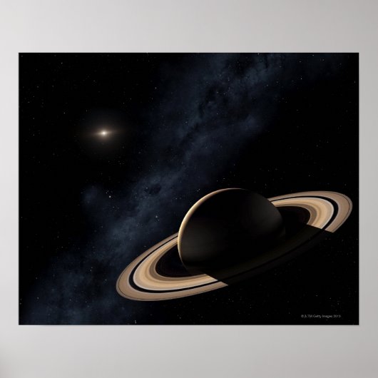 Saturn Planet im Sonnensystem, nah-up Poster (Vorne)