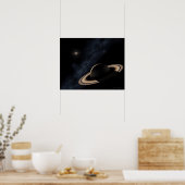 Saturn Planet im Sonnensystem, nah-up Poster (Küche)