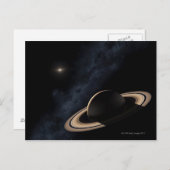 Saturn Planet im Sonnensystem, nah-up Postkarte (Vorne/Hinten)