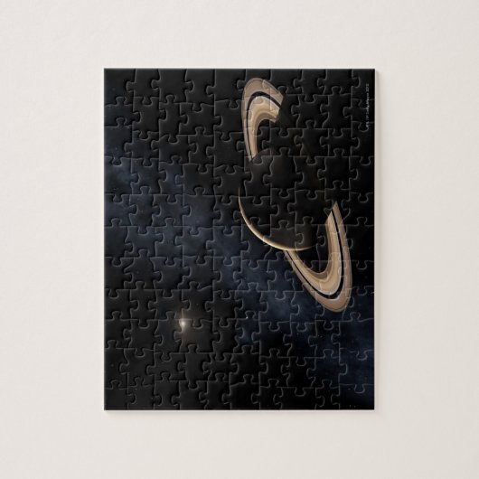 Saturn Planet im Sonnensystem, nah-up Puzzle (Vertikal)