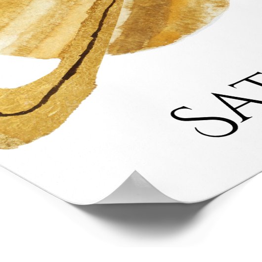 Saturn Planet Wasserfarbe Poster (Ecke)