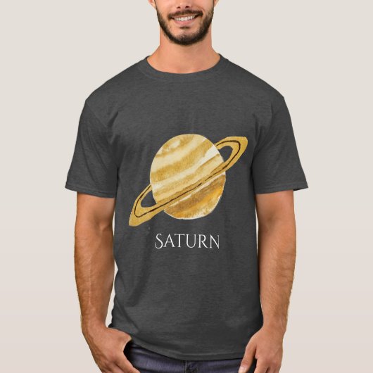 Saturn Planet Watercolor T-Shirt (Vorderseite)