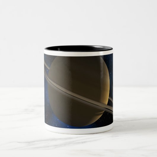 Saturn-Planet Zweifarbige Tasse (Mittel)