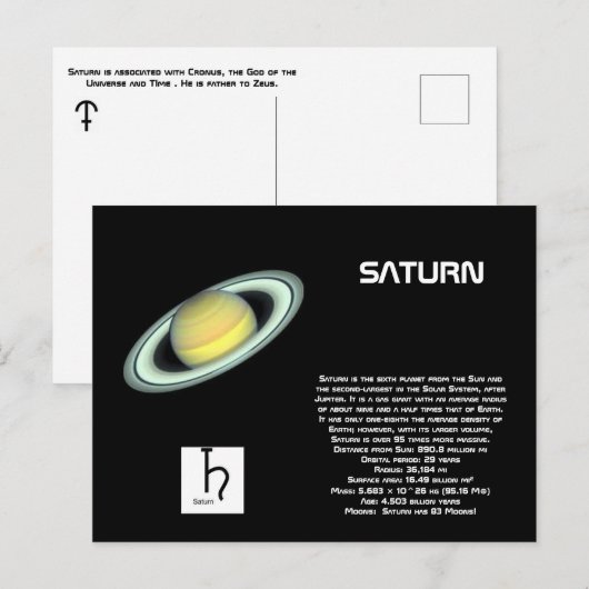 Saturn Postkarte (Vorne/Hinten)