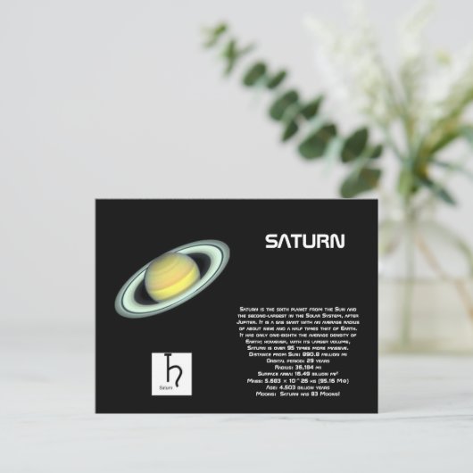 Saturn Postkarte (Stehend Vorderseite)