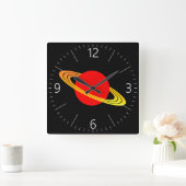 Saturn Quadratische Wanduhr (Zuhause)
