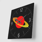 Saturn Quadratische Wanduhr (Winkel)