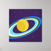 Saturn Reimaged Bright Rings Lila Weltraum Leinwanddruck (Vorderseite)