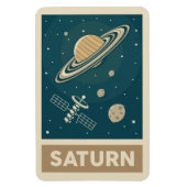 Saturn Retro Galaxy Satellite Magnet (Vertikal)