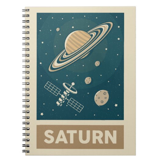 Saturn Retro Galaxy Satellite Notizblock (Vorderseite)