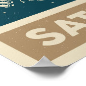 Saturn Retro Galaxy Satellite Poster (Ecke)