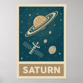 Saturn Retro Galaxy Satellite Poster (Vorne)