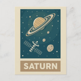 Saturn Retro Galaxy Satellite Postkarte