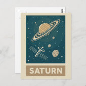 Saturn Retro Galaxy Satellite Postkarte (Vorne/Hinten)