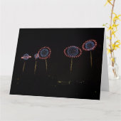 Saturn Rings Fireworks I BIG card Karte (Gelbe Blume)