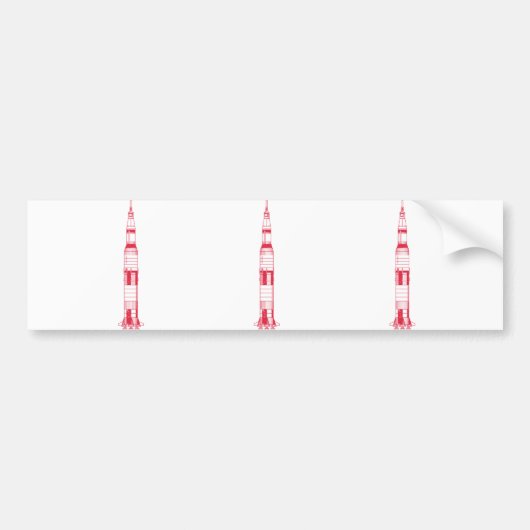 Saturn Rocket Autoaufkleber (Vorne)