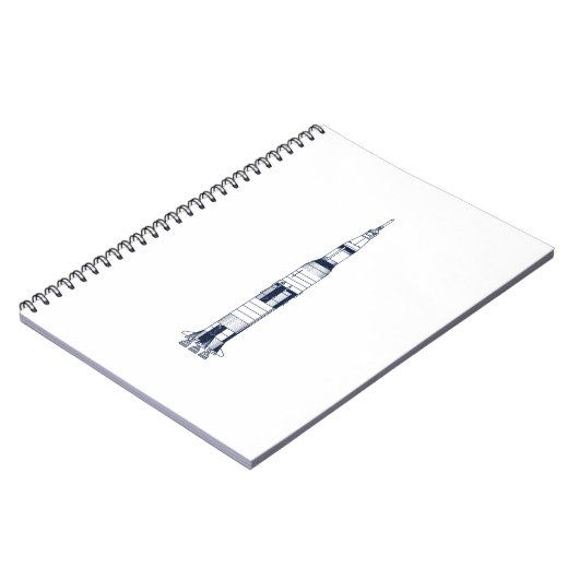 Saturn Rocket Notizblock (Linke Seite)